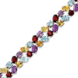 Sterling Silver Rainbow Semi-Precious Bracelet