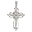 Sterling Silver Cubic Zirconia Filigree Cross Pendant