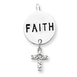 Sterling Silver Cubic Zirconia Cross Faith Slide