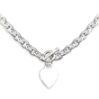 Sterling Silver Heart Fancy Link Toggle Necklace