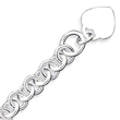 Sterling Silver Engraveable Heart Disc On Fancy Link Toggle Bracelet