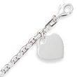 Sterling Silver 1.9mm Heart Charm Bracelet