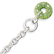 Sterling Silver Green Bead Charm Bracelet