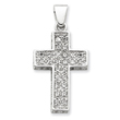 Sterling Silver Cubic Zirconia Latin Cross Pendant