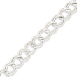 Sterling Silver 10.5mm Double Link Charm Bracelet