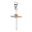 Sterling Silver Citrine Cross Pendant