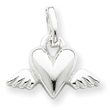 Sterling Silver Heart With Wings Charm