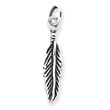 Sterling Silver Antiqued Feather Charm