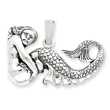 Sterling Silver Antiqued Mermaid Pendant