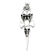 Sterling Silver Skulls On Sword Pendant