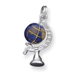 Sterling Silver Blue Enamaled Globe