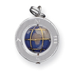 Sterling Silver Enameled Globe Charm