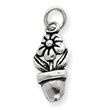Sterling Silver Antique Flower In A Pot Charm