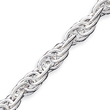 Sterling Silver 7.5inch Polished Fancy Triple Link Bracelet