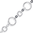 Sterling Silver 7.25inch Polished 3-Dimensional Circular Link Bracelet