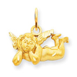 14K Gold Satin & Diamond-Cut Angel Charm