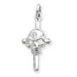 Sterling Silver CZ Skull Charm