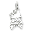 Sterling Silver CZ Skull Charm
