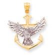 14K Two-Tone Mariners Cross With Eagle Pendant