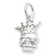 Sterling Silver Cubic Zirconia Skull Charm