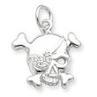 Sterling Silver Cubic Zirconia Skull Charm
