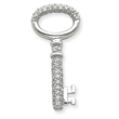 Sterling Silver Cubic Zirconia Key Pendant