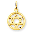 14K Gold Solid Polished Star Of David Charm