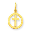 14K Gold Eternal Life Cross Charm
