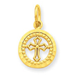 14K Gold Eternal Life Cross Charm