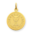 14K Gold Satin & Polished Communion Charm