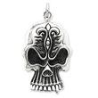 Sterling Silver Antiqued Skull Pendent