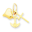 14K Gold Faith, Hope And Charity Charm