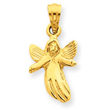 14K Gold Polished Angel Charm