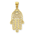 14K Gold Diamond-Cut Filigree Chamseh Pendant