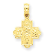 14K Gold Miniature Four Way Medal Pendant