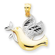 14K Gold & Rhodium Peace Dove Pendant