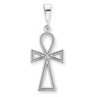 14K White Gold Ankh Cross Pendant