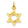 14K Gold  Solid Satin Star of David Charm