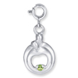 Sterling Silver Hearts Of Promise Created August Olive Alpanite Birthstone Charm