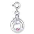 Sterling Silver Hearts of Promise October Pink Cubic Zirconia Birthstone Charm