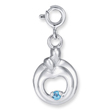 Sterling Silver Hearts Of Promise Created December Blue Zircon Birthstone Charm