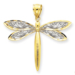 14K Gold & Rhodium Dragonfly Pendant