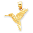 14K Gold Hummingbird Pendant