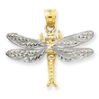 14k Two-Tone Gold Dragonfly Pendant