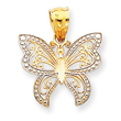 14K Gold & Rhodium Butterfly Charm
