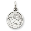 14K White Gold Polished & Satin Angel Charm