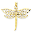 14K Diamond Cut Dragonfly Charm