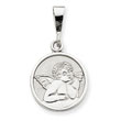 14K White Gold Polished & Satin Angel Pendant