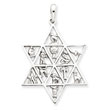 14K White Gold 12 Tribes Star of David Pendant