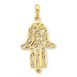 14K Gold Filigree Chamseh Pendant